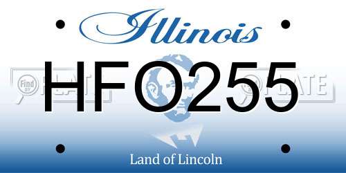 HFO255 Illinois License Plate
