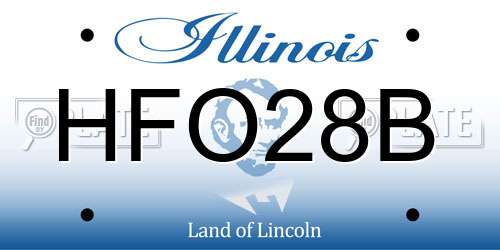 HFO28B Illinois License Plate