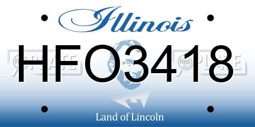 HFO3418 Illinois License Plate