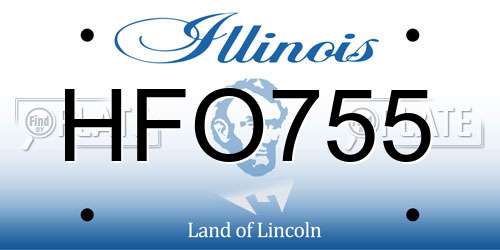 HFO755 Illinois License Plate
