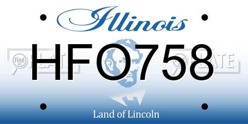 HFO758 Illinois License Plate