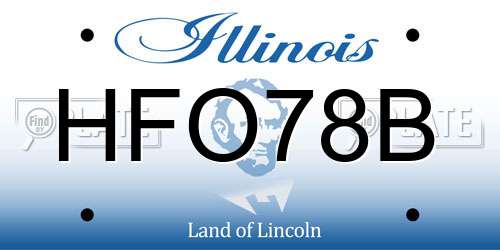 HFO78B Illinois License Plate