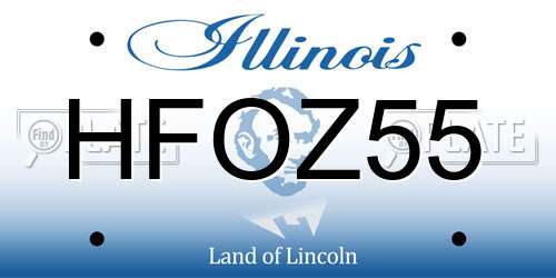 HFOZ55 Illinois License Plate