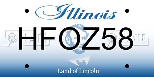 HFOZ58 Illinois License Plate