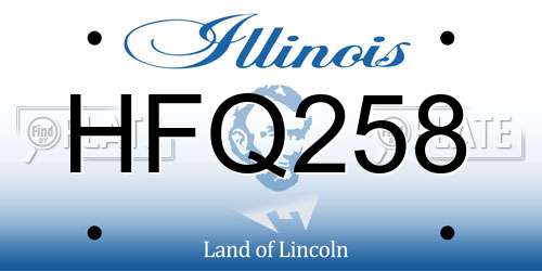 HFQ258 Illinois License Plate