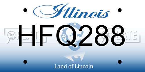 HFQ288 Illinois License Plate