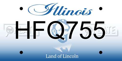 HFQ755 Illinois License Plate