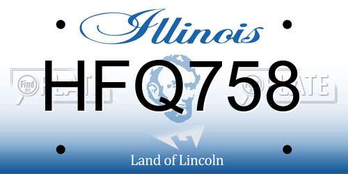 HFQ758 Illinois License Plate