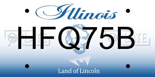 HFQ75B Illinois License Plate