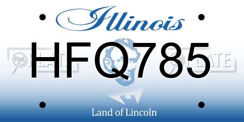 HFQ785 Illinois License Plate
