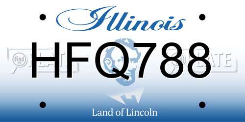 HFQ788 Illinois License Plate
