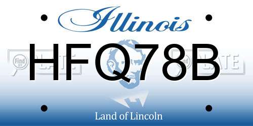 HFQ78B Illinois License Plate