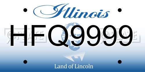 HFQ9999 Illinois License Plate