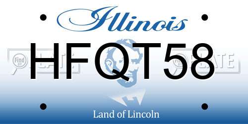 HFQT58 Illinois License Plate