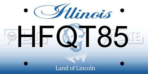 HFQT85 Illinois License Plate
