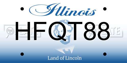 HFQT88 Illinois License Plate