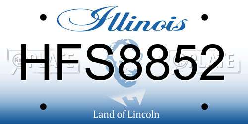 HFS8852 Illinois License Plate