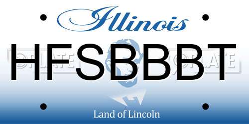 HFSBBBT Illinois License Plate