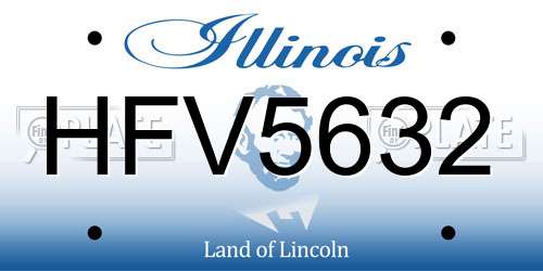 HFV5632 Illinois License Plate