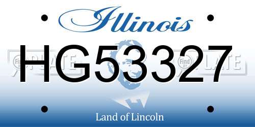HG53327 Illinois License Plate