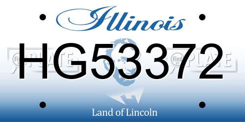 HG53372 Illinois License Plate