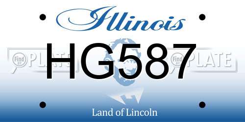 HG587 Illinois License Plate