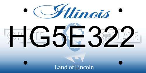HG5E322 Illinois License Plate