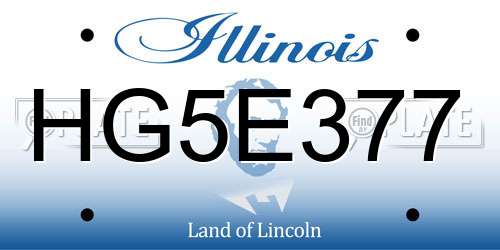 HG5E377 Illinois License Plate
