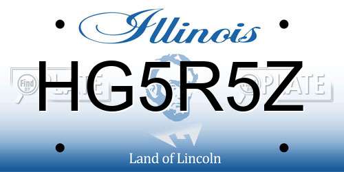 HG5R5Z Illinois License Plate