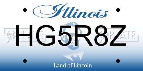 HG5R8Z Illinois License Plate
