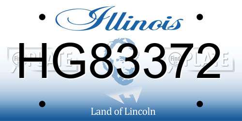 HG83372 Illinois License Plate