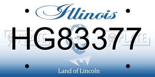 HG83377 Illinois License Plate