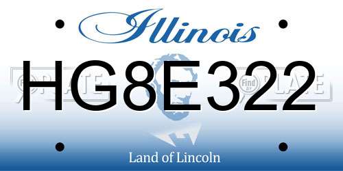 HG8E322 Illinois License Plate