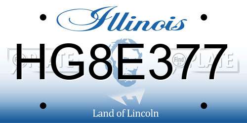 HG8E377 Illinois License Plate