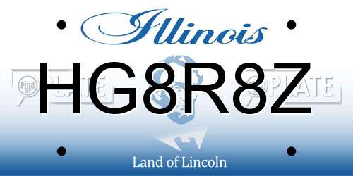 HG8R8Z Illinois License Plate