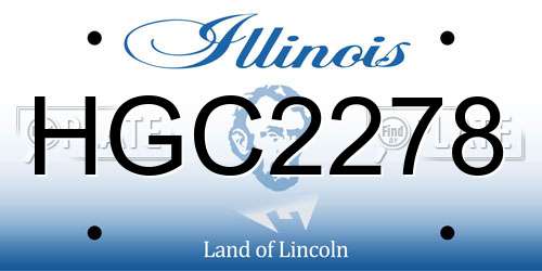 HGC2278 Illinois License Plate