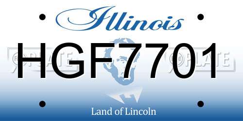 HGF7701 Illinois License Plate