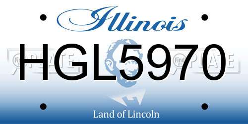 HGL5970 Illinois License Plate