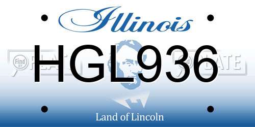 HGL936 Illinois License Plate