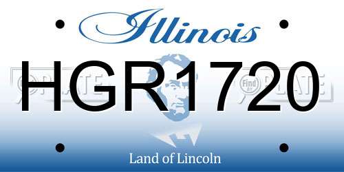 HGR1720 Illinois License Plate