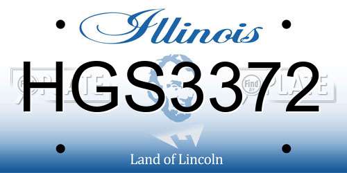 HGS3372 Illinois License Plate