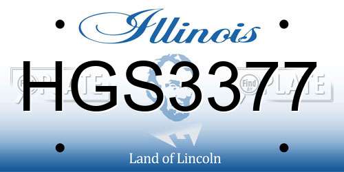 HGS3377 Illinois License Plate