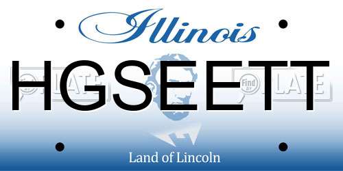 HGSEETT Illinois License Plate