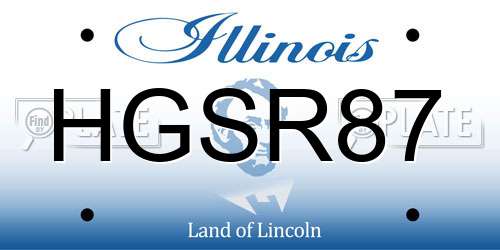 HGSR87 Illinois License Plate