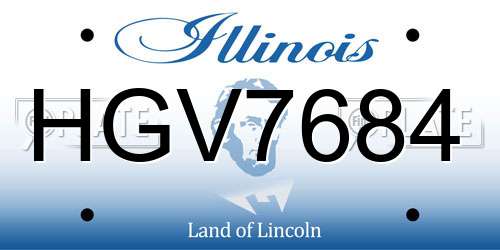 HGV7684 Illinois License Plate