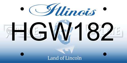 HGW182 Illinois License Plate