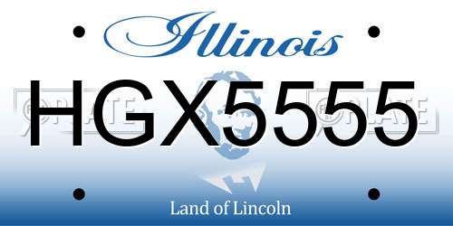 HGX5555 Illinois License Plate