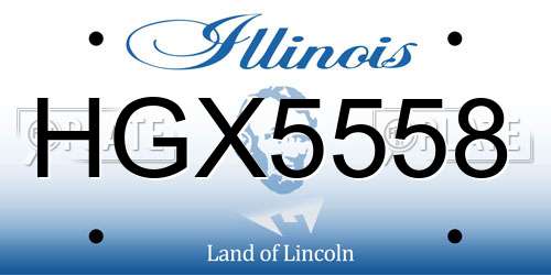 HGX5558 Illinois License Plate