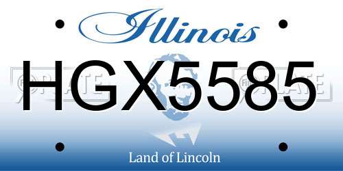 HGX5585 Illinois License Plate