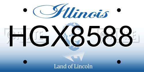 HGX8588 Illinois License Plate